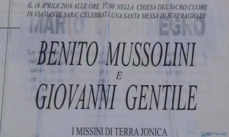 messa per mussolini e gentile